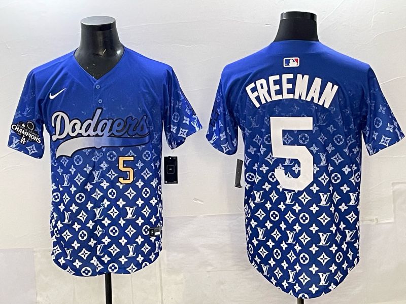 Men Los Angeles Dodgers #5 Freeman Blue Nike 2025 MLB jersey 05